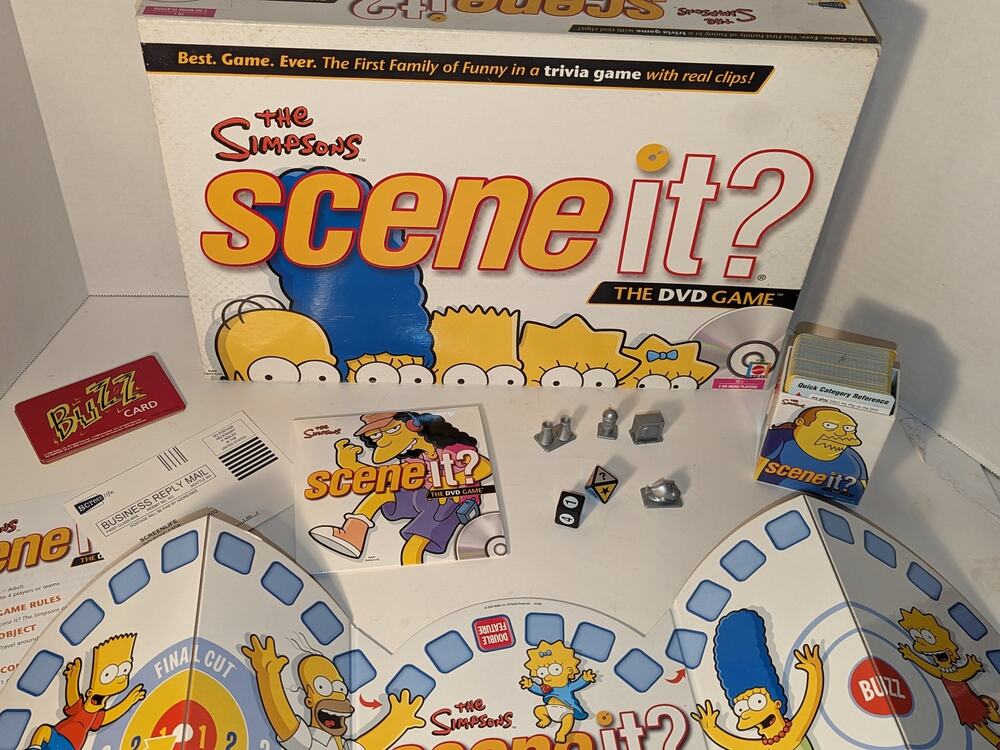2009 Mattel - The Simpsons Scene It? DVD Board Game Mint Complete Like New